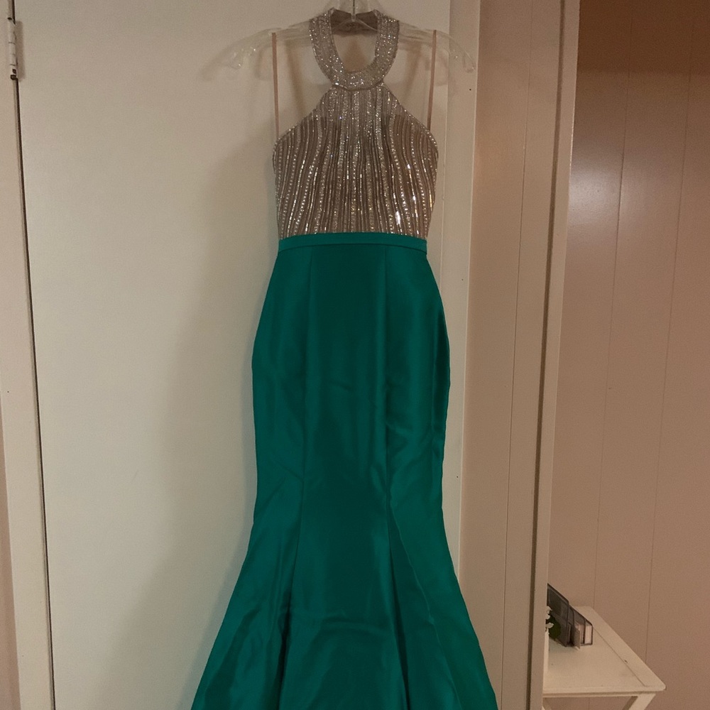Green Halter Top Mermaid Skirt Dress